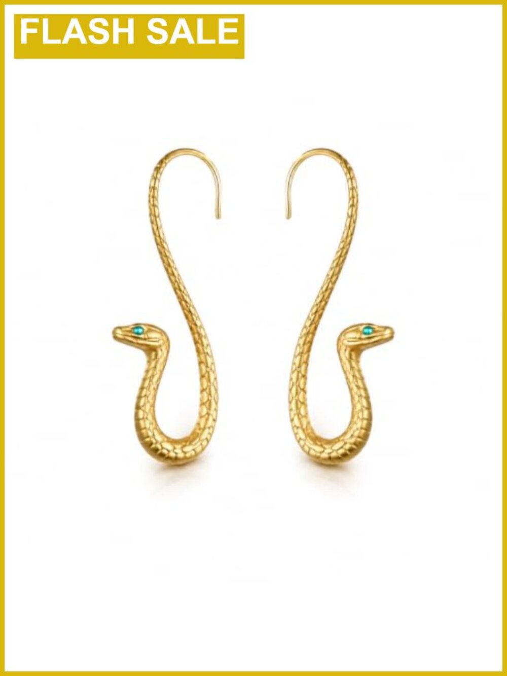 Cobra Jeweled Snake Earrings Cleopatra Egyptian Costume Jewelry